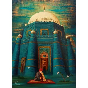 S. A. Noory, 30 x 42 Inch, Acrylic on Canvas, Cityscape Painting, AC-SAN-252 S. A. Noory, 30 x 42 Inch, Acrylic on Canvas, Cityscape Painting, AC-SAN-252